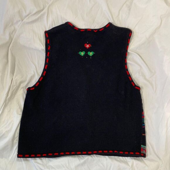 Designers Studio Cotton blend 1990s Vintage Nostalgia Christmas Knit Vest XL - Picture 4 of 6